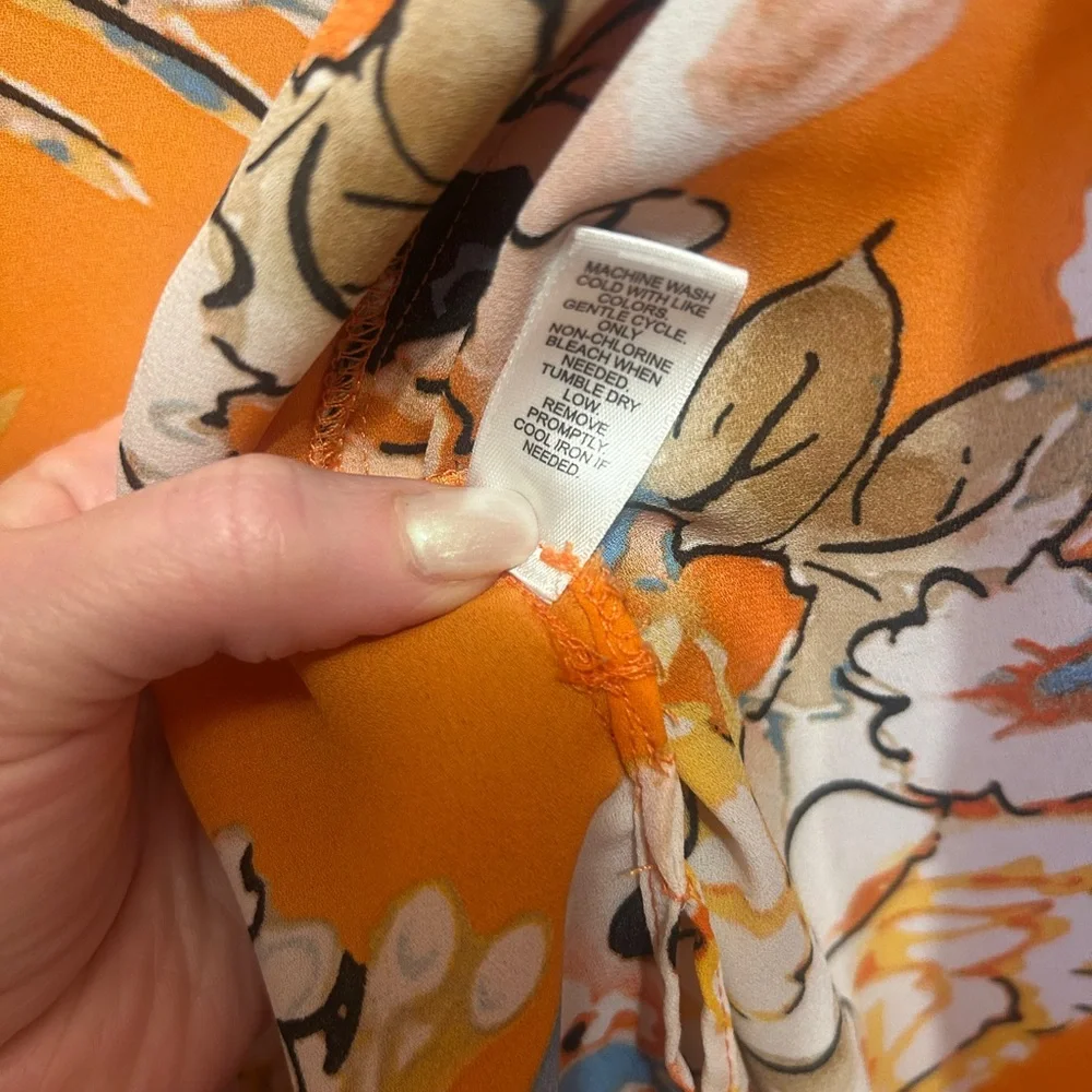 Floral Orange Women's Robe open kimono style large